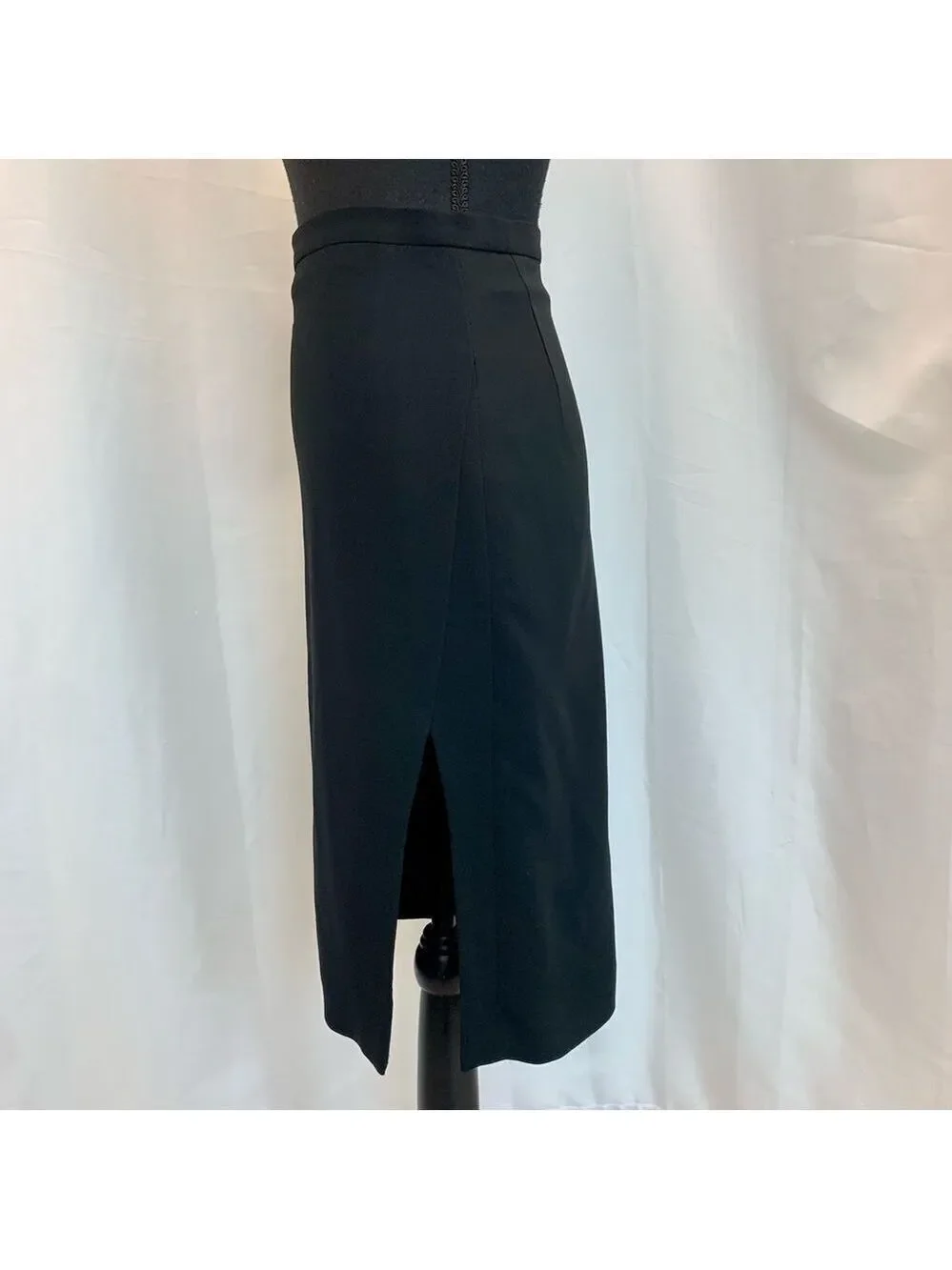 Altuzarra black pencil skirt side slit Sz 36 NWOT